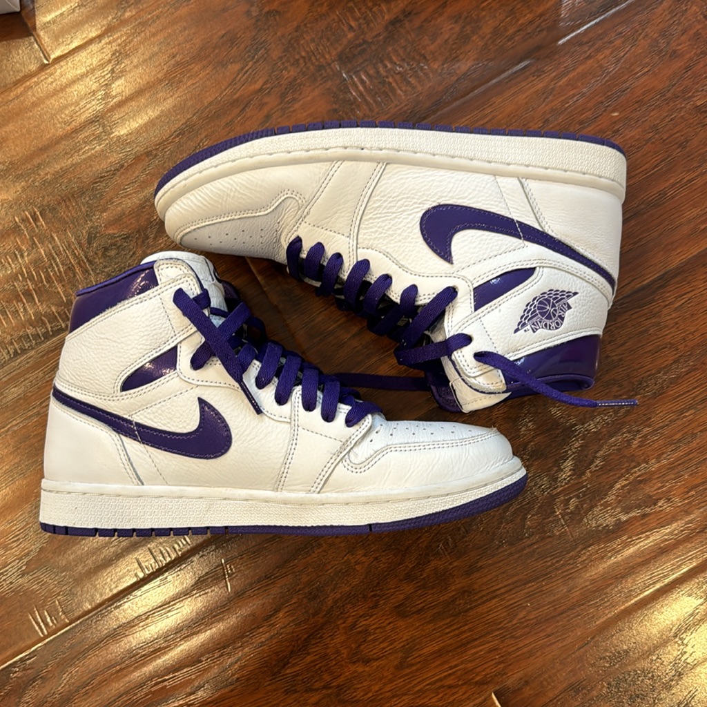 Woman Size 9 Purple White Air Jordans